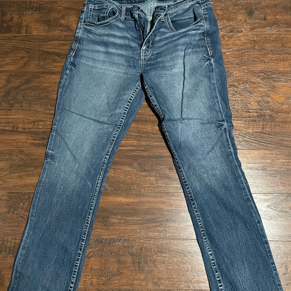 BKE Men's Jake Straight Jeans - Dark Blue